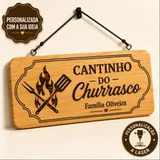 Placa madeira maciça envernizada 30x14cm LASER excelente acabamento (Personalizamos do seu jeito)