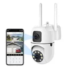 Câmera de Segurança IP Wifi Inteligente duas Lentes e duas Antenas