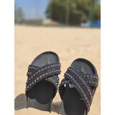 Rasteirinha Tiras Cruzadas Feminina Papete Birken