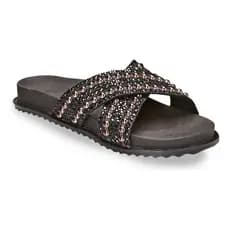 Birken Feminina Sandália Com Strass Papete Brilho