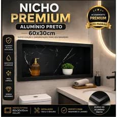 Nicho Embutido Banheiro Porcelanato 60x30 Moderno Luxuoso Full