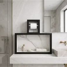NICHO EM PORCELANATO 60X30 + PORTA PAPEL HIGIENCIO-ENVIO FULL