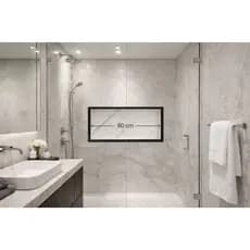 NICHO DE BANHEIRO EM PORCELANATO 80X35 PORTA SHAPOO ,LAVABO E ORGANIZADOR