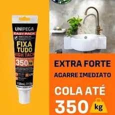 Cola Fixa Tudo | UniPega | Alto Poder De Adesão Até 350kg High Tack | Uso Geral | Veda e Cola | Bisnagão 210g