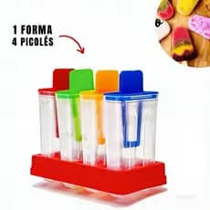 Kit Forma Sorvete Picolé Com Suporte  C/04 Promoção