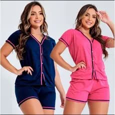 Pijama blogueirinha meia manga/ Pijama americano curto