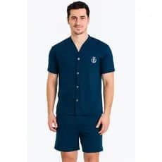 Pijama Meia Manga De Botão Pijama Masculino Aberto Pijama pós  cirúrgico