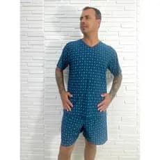 Pijama meia manga masculino liganete/pijama masculino malha fria/pijama masculino meia manga/pijama