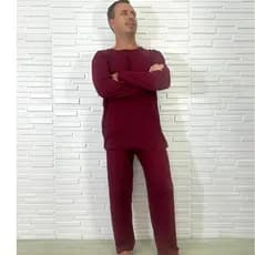 Pijama Suede Masculino Manga Longa Pijama Masculino Inverno Pijama Luxo