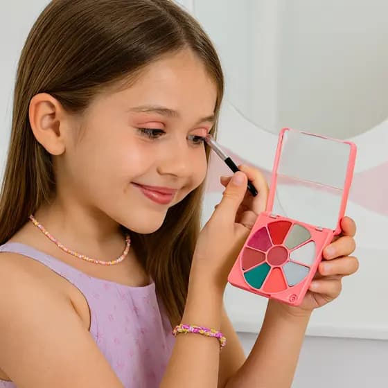 Kit Estojo Paleta Maquiagem Infantil Menina – Glitter, Blush, Iluminador e Sombras Bobbi Rara