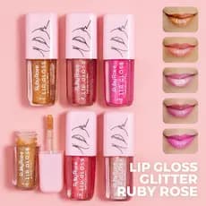 Lip Gloss Ruby Rose Glitter – Brilho Labial Hidratante Original