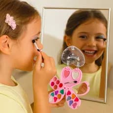 Kit Sarah Estojo Paleta Maquiagem Infantil Menina Glitter, Blush, Iluminador e Sombras