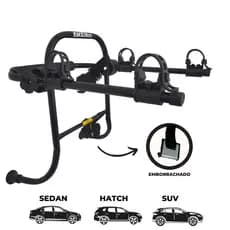 12 - Suporte para bike Transbike para 2 bicicletas Preto com Espuma Sedan Hatch MTB Speed