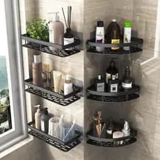 Kit 2 Prateleiras De Canto Em L Multiuso Parede Banheiro Cozinha Quarto Organizador Suporte Decorativo