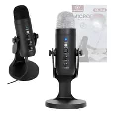 Microfone USB de Mesa Kapbom KA‑1333 Gamer Stream Podcast Rotação 360°