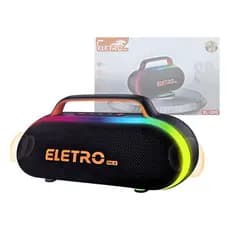Caixa De Som Bluetooth Portátil Led Rgb 80w Eletromex El-112