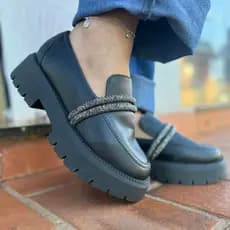Sapato Feminino Loafer Mocassim Social Brilho Lançamento Original