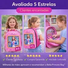 Mochila Infantil Barbie Tamanho Pequeno Rosa Resistente Leve Compacta Personagem Oficial Escolares