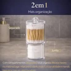 Porta Discos Algodao Organizador Transparente Tampa Hermetica Protecao Banheiro Beleza Cuidados Pratico