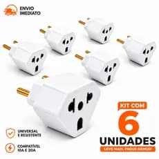 Adaptador de Tomada 5 Benjamin 10A 20A Pino Maciço Bob Resistente Secador Air Fryer Forno Universal