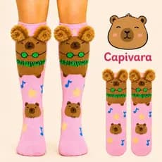 Meia 3D Infantil Cano Alto Algodão Estampada Meia Maluca Menino Menina Unissex