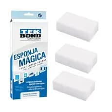 Esponja Mágica Limpeza Pesada Apenas Água Tekbond 3 Unidades