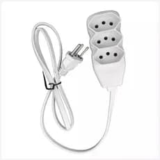 Extensão Slim 3 Tomadas Tripolar Bivolt 1 Metro Branco - Force Line