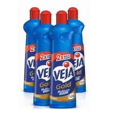 Kit 4un Veja Gold Multiuso Original 500ml Limpador de Superfícies Limpa Casa Prático Azul Atacado Leve Mais Pague Menos
