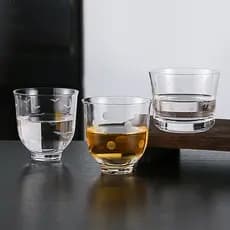 Copo de café retrô gravado à mão, estilo japonês, copo de café, barra de vidro de cristal fino, copo de mistura dedicado