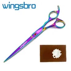 Wingsbro Tesoura De Cabeleireiro Profissional De 7 Polegadas , Cabelo Banhada A Titânio Colorida Com Pente Conjunto De T