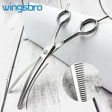 Wingsbro 7.5 Polegadas Curvo Thinner Dog Scissor Blender Tesoura Profissional Pet Shear Para Groomer Grooming