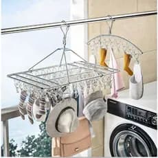 Varal de Inox para Roupas Íntimas com 20/30/40/50/60 Prendedores – Reforçado para Meias, Calcinhas e Cuecas