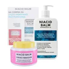 Kit Hidratante Pele Extra Seca Niacid Balm + Creme Firmador Colágeno