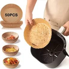 Forma Airfryer Descartavel Papel Antiaderente Cozinha Redondo Multiuso Cozimento Protetor Forro Tapete