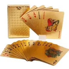 Baralho Prata A Prova Dágua Plástico 54 Cartas Dourado Ouro Poker Dollar Truco Impermeável Canastra Prata Jogo