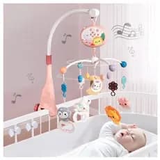 Brinquedo giratório Para Berço Móbile Chocalho Com Projeção De Luzes E Som Controle Remoto