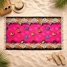 Canga de Praia Indiana Borboleta Estampada Saida de Praia Grande Verao Pareo Feminino Moda Praia