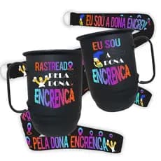 KIT CASAL- Caneca de alumínio 500ml com tirante personalizado- Casal, Namorados, Crush, amor, presente dia dos namorados