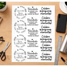 IMPRESSÃO DTF-UV colante, adesivo, stickers- Folha A4 frases motivacionais, desenhos Pote de biscoito