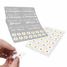 IMPRESSÃO DTF-UV colante, adesivo, stickers- Folha A4 frases motivacionais, desenhos Seja forte