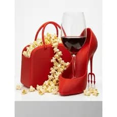 Bolsa Pipoca Chaveiro Feminino + Suporte de Copo