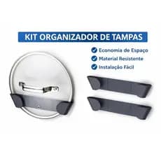 Suporte Organizador de Tampas de Panela | Para Armário, Parede e Cozinha