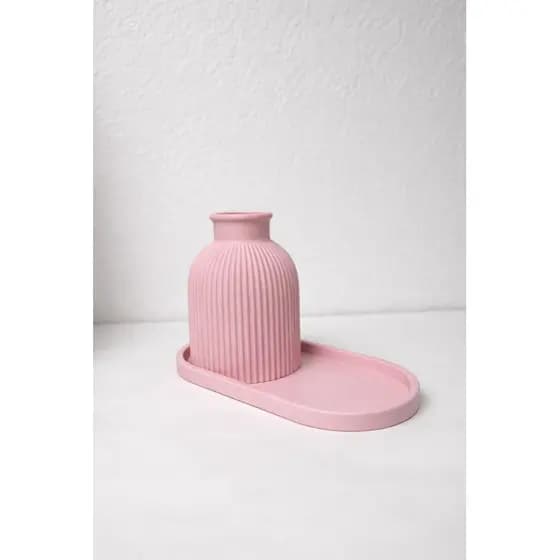 Vaso Decorativo Pequeno com Bandeja | Decoração Sala, Lavabo e Mesa