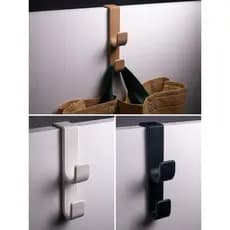 Gancho Organizador de Porta Duplo | Suporte para Bolsas, Mochilas, Toalhas e Roupas | Design Moderno Sem Furação