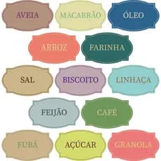 Adesivo para Potes de Mantimentos - 10x6 cm - 13 unidades