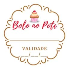 Adesivo Bolo no Pote 4x4 cm Bolinho 100 unidades