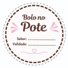 Adesivo Bolo No Pote Sabor E Validade 100 Unidades - 4x4 Cm