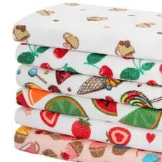 Kit c/10 panos microfibra Estampas Geometricas e Flores Sortidas