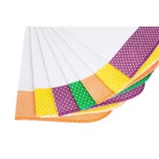 Kit c/6 panos de prato com barra estampada 45x65cm 100% algodão com overlock colorido