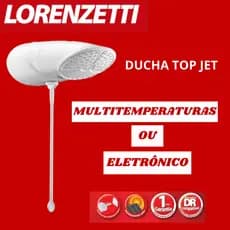 DUCHA TOP JET   MULTITEMPERATURAS OU ELETRÔNICO 110/127V OU 220V LORENZETTI